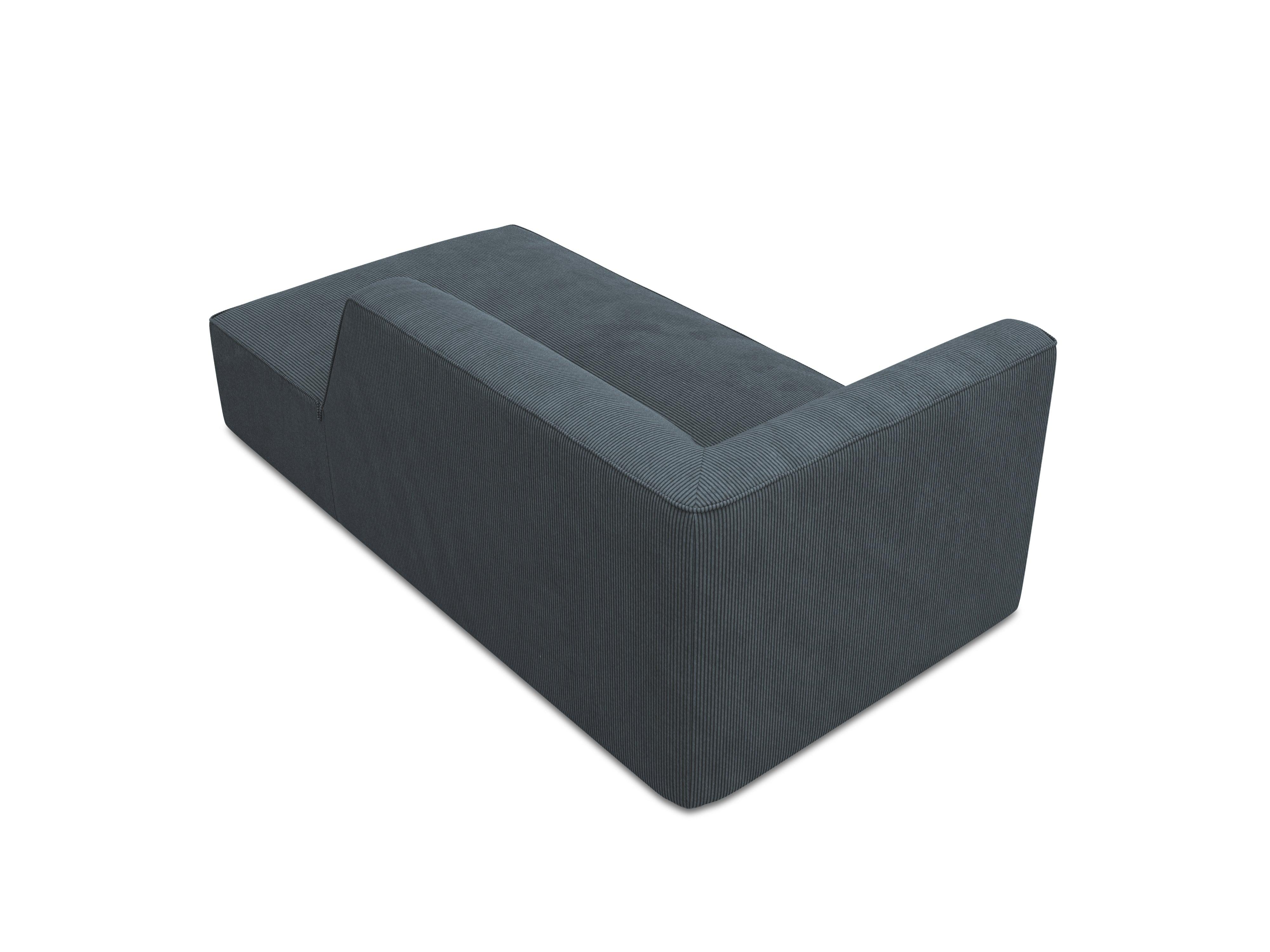 Szezlong sztruksowy prawostronny RUBY niebieski Micadoni    Eye on Design