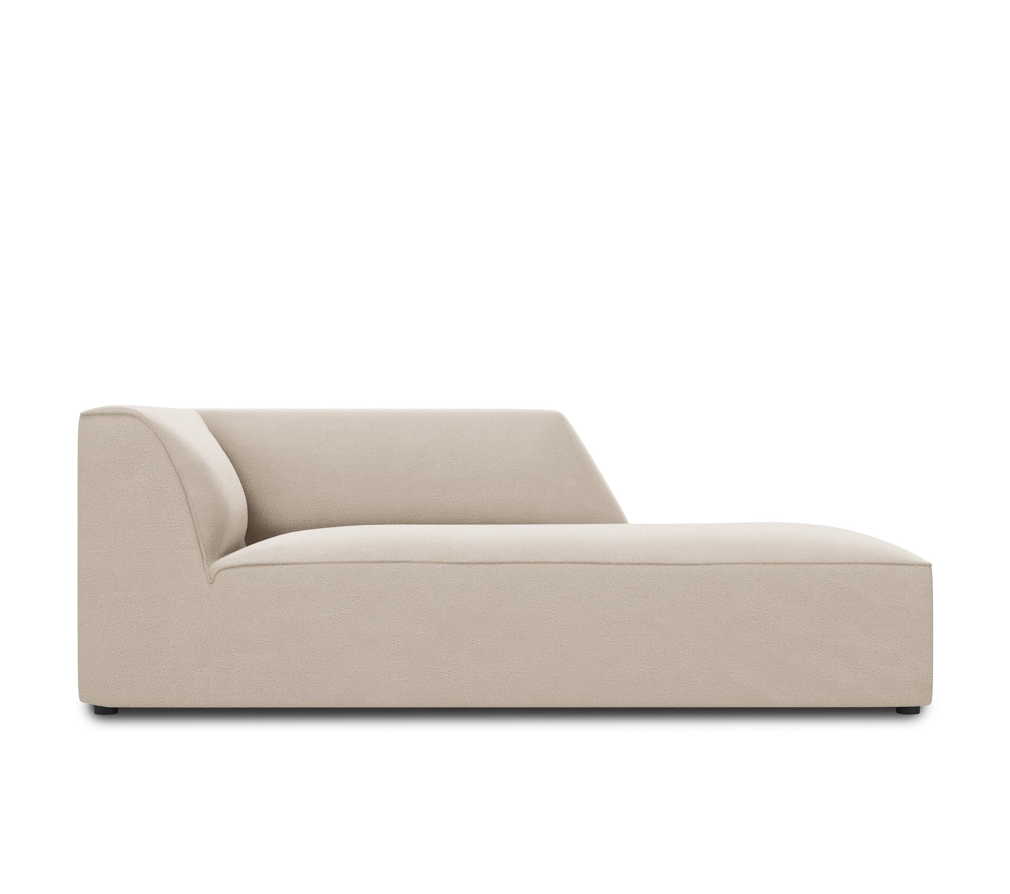 Szezlong aksamitny prawostronny RUBY beżowy Micadoni    Eye on Design