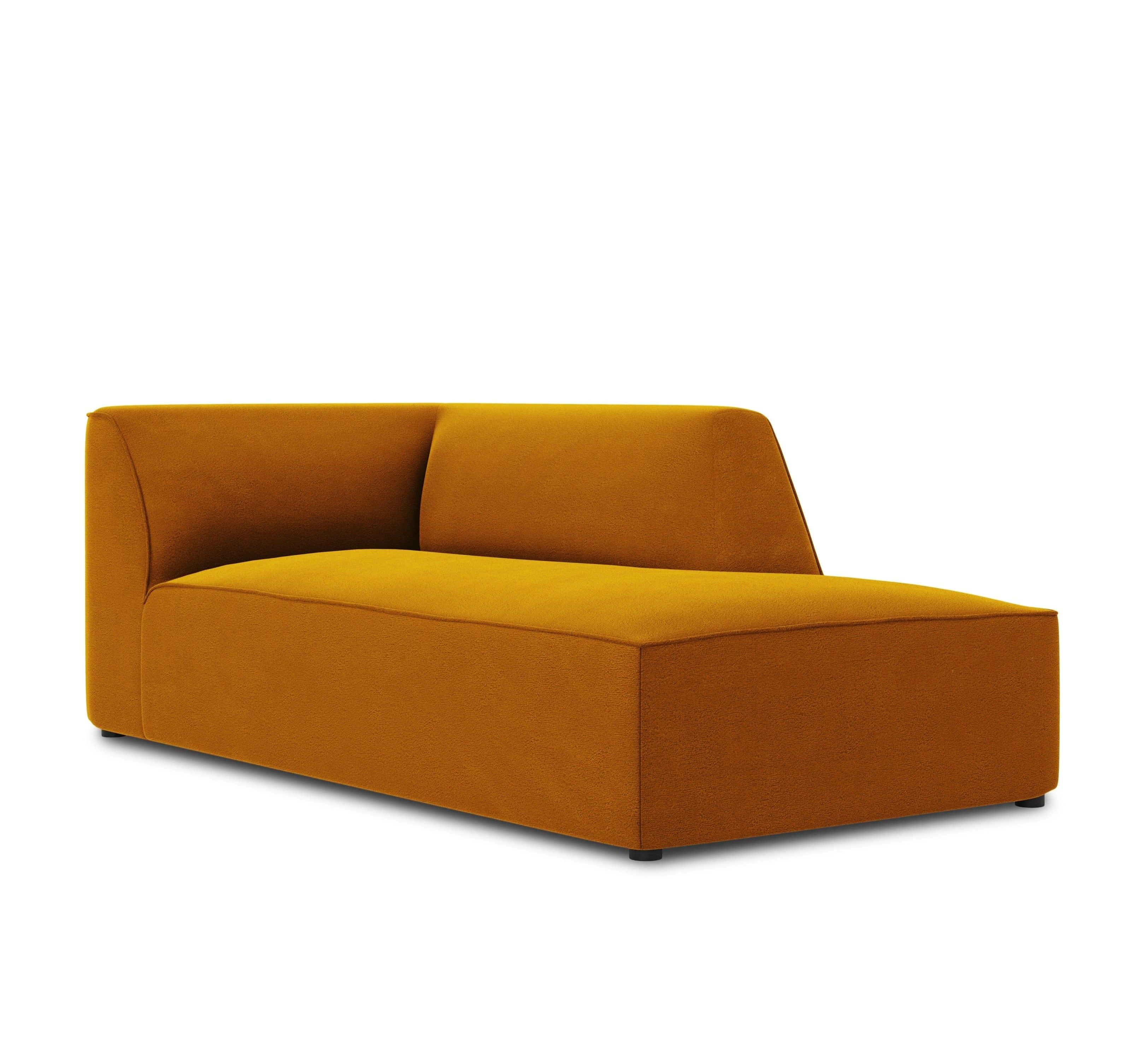 Szezlong aksamitny prawostronny RUBY żółty Micadoni    Eye on Design