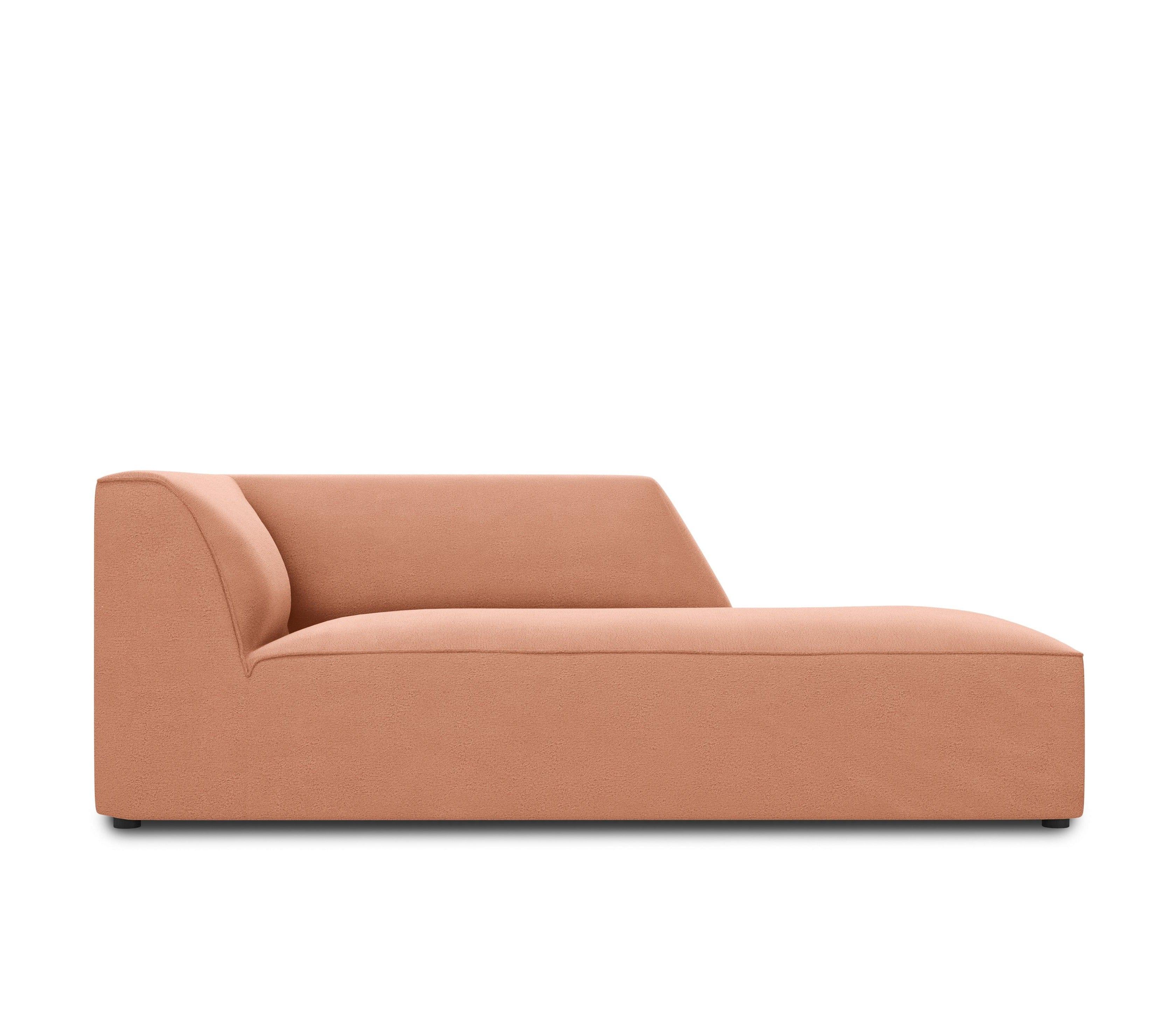 Szezlong aksamitny prawostronny RUBY łososiowy Micadoni    Eye on Design