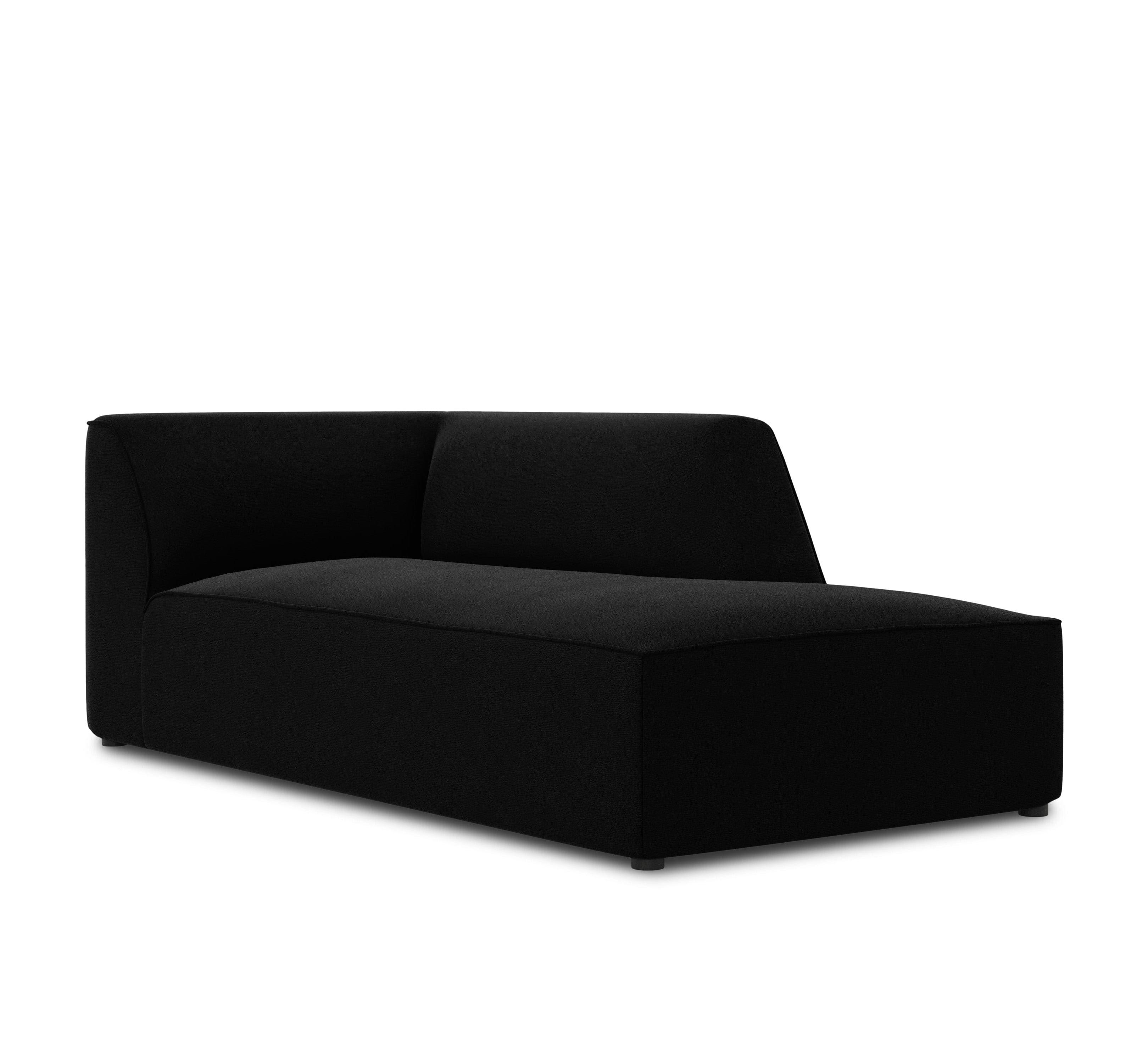 Szezlong aksamitny prawostronny RUBY czarny Micadoni    Eye on Design