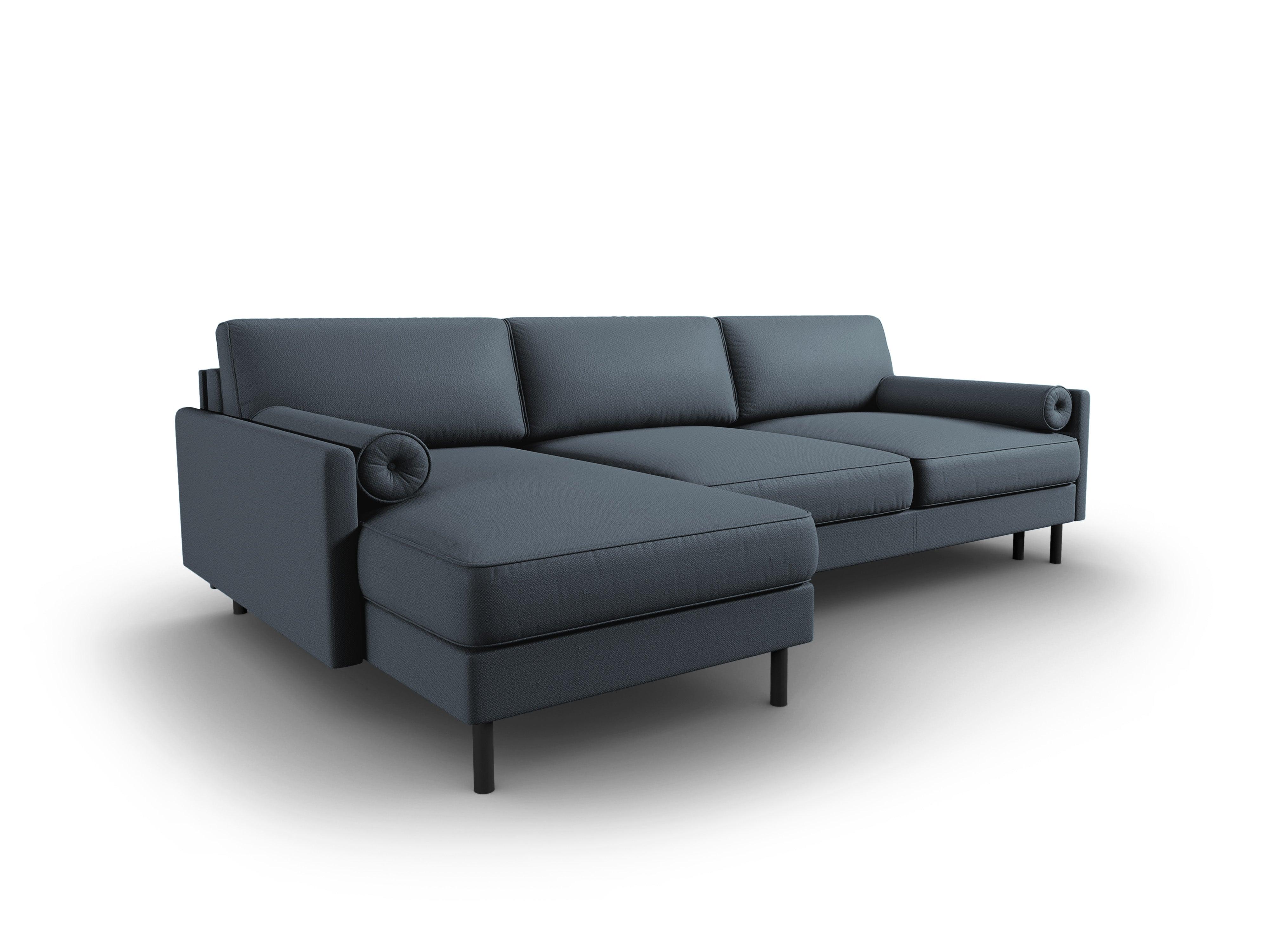 Narożnik lewostronny z funkcją spania SCOTT niebieski Micadoni    Eye on Design