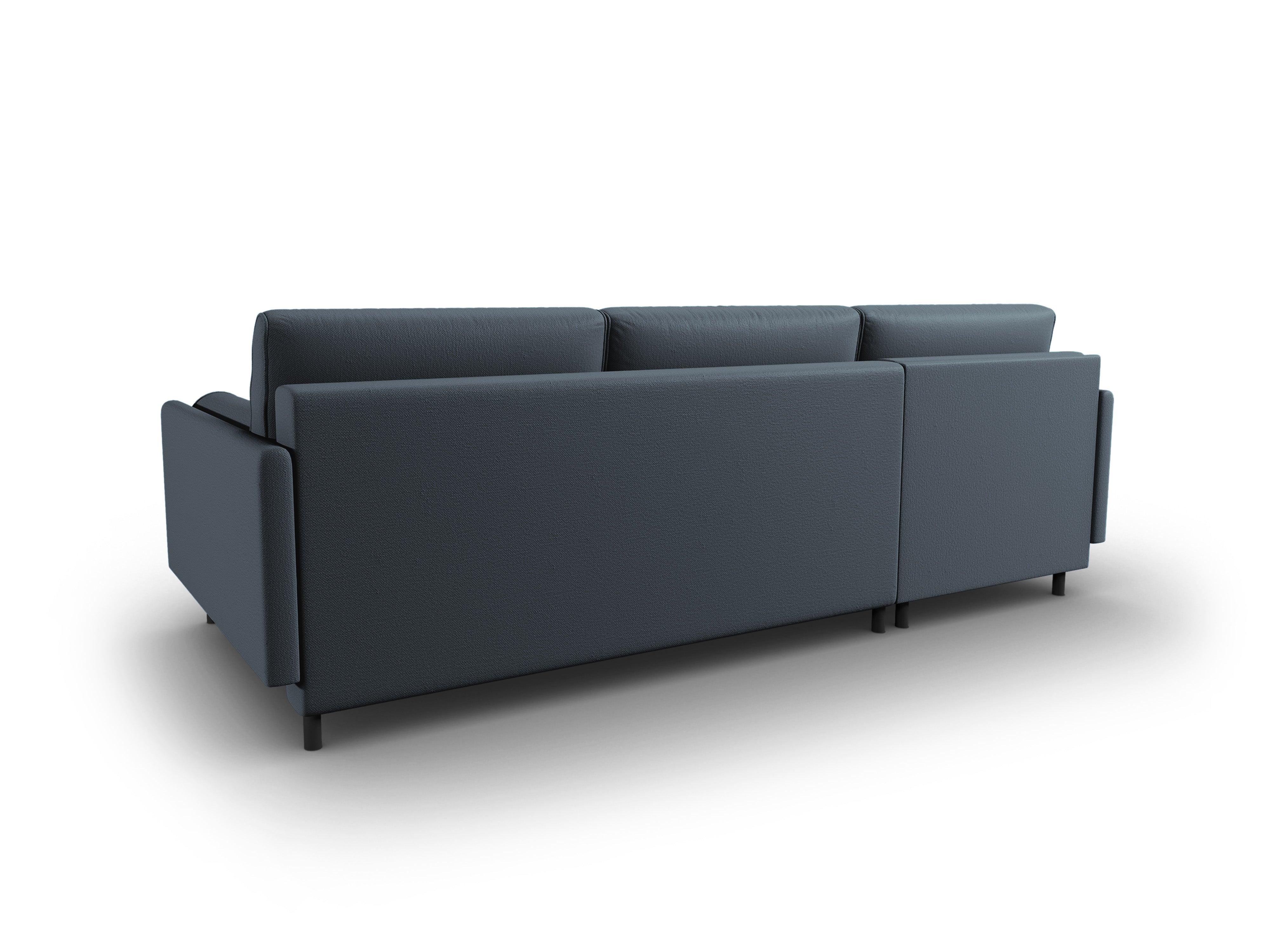 Narożnik lewostronny z funkcją spania SCOTT niebieski Micadoni    Eye on Design