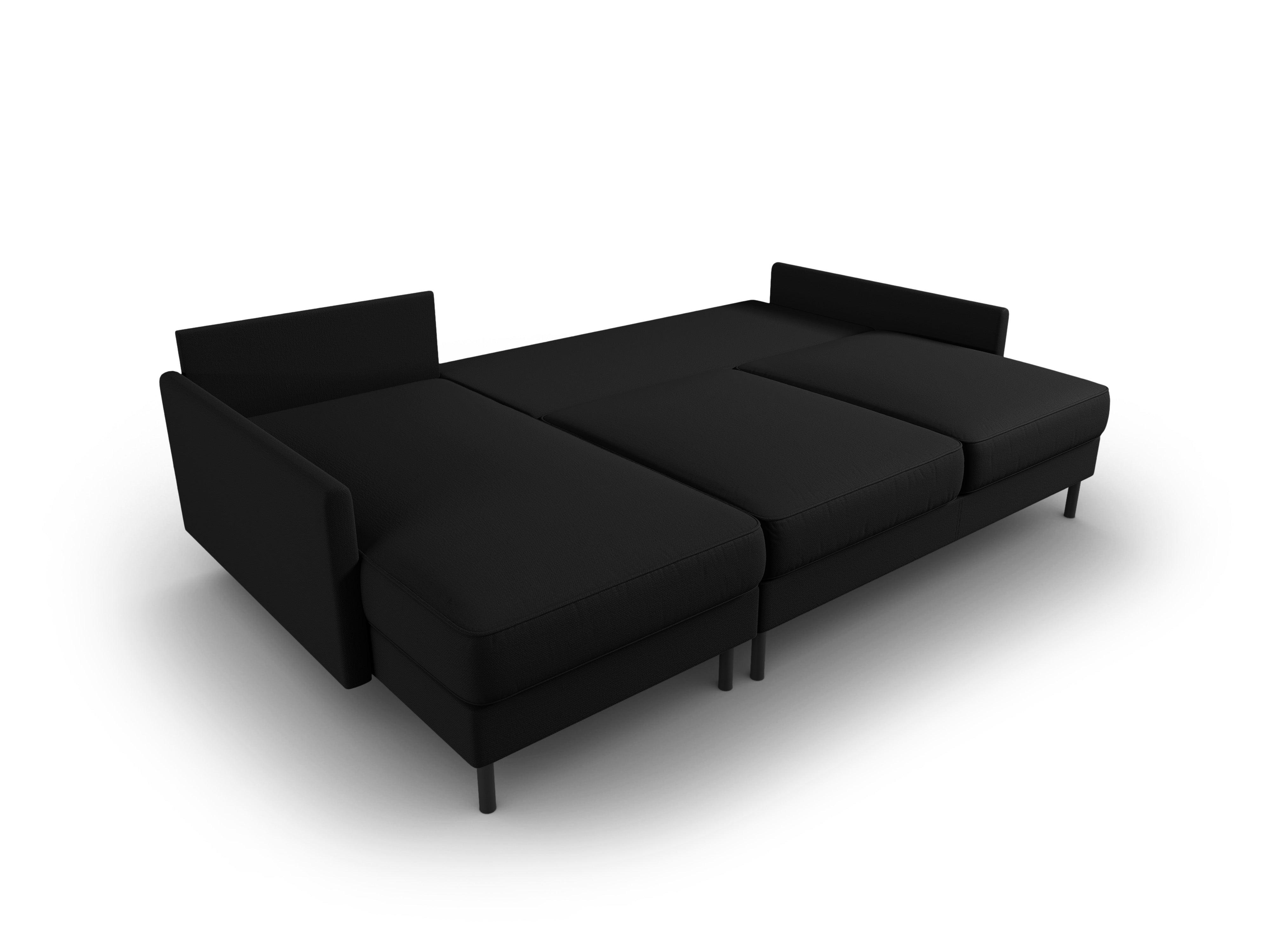 Narożnik lewostronny z funkcją spania SCOTT czarny Micadoni    Eye on Design