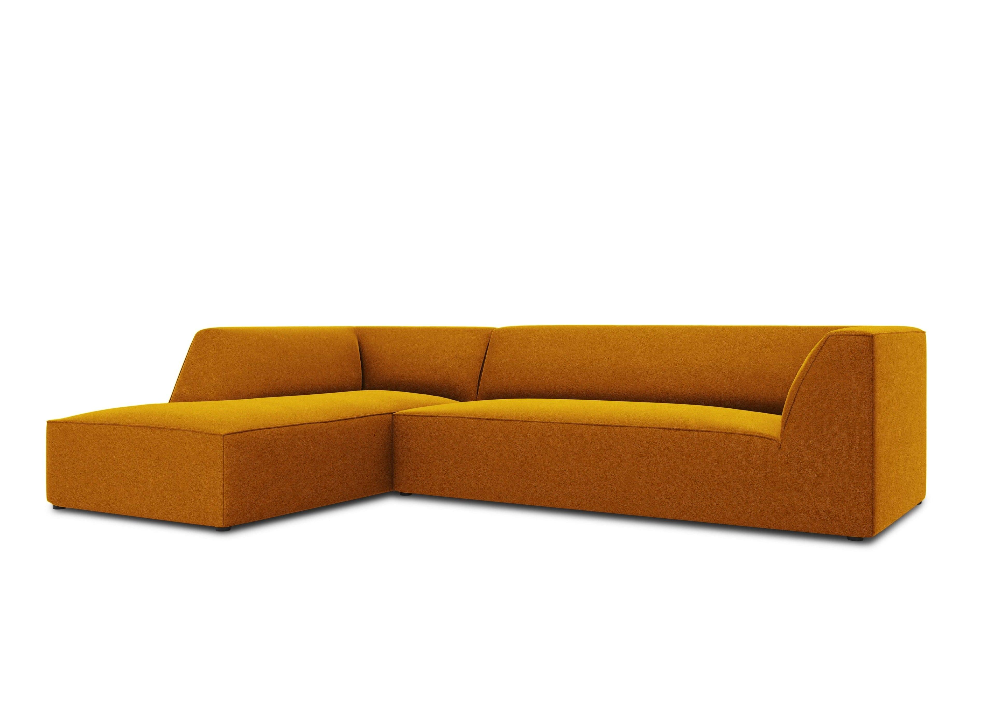 Narożnik aksamitny 4-osobowy lewostronny RUBY żółty Micadoni    Eye on Design