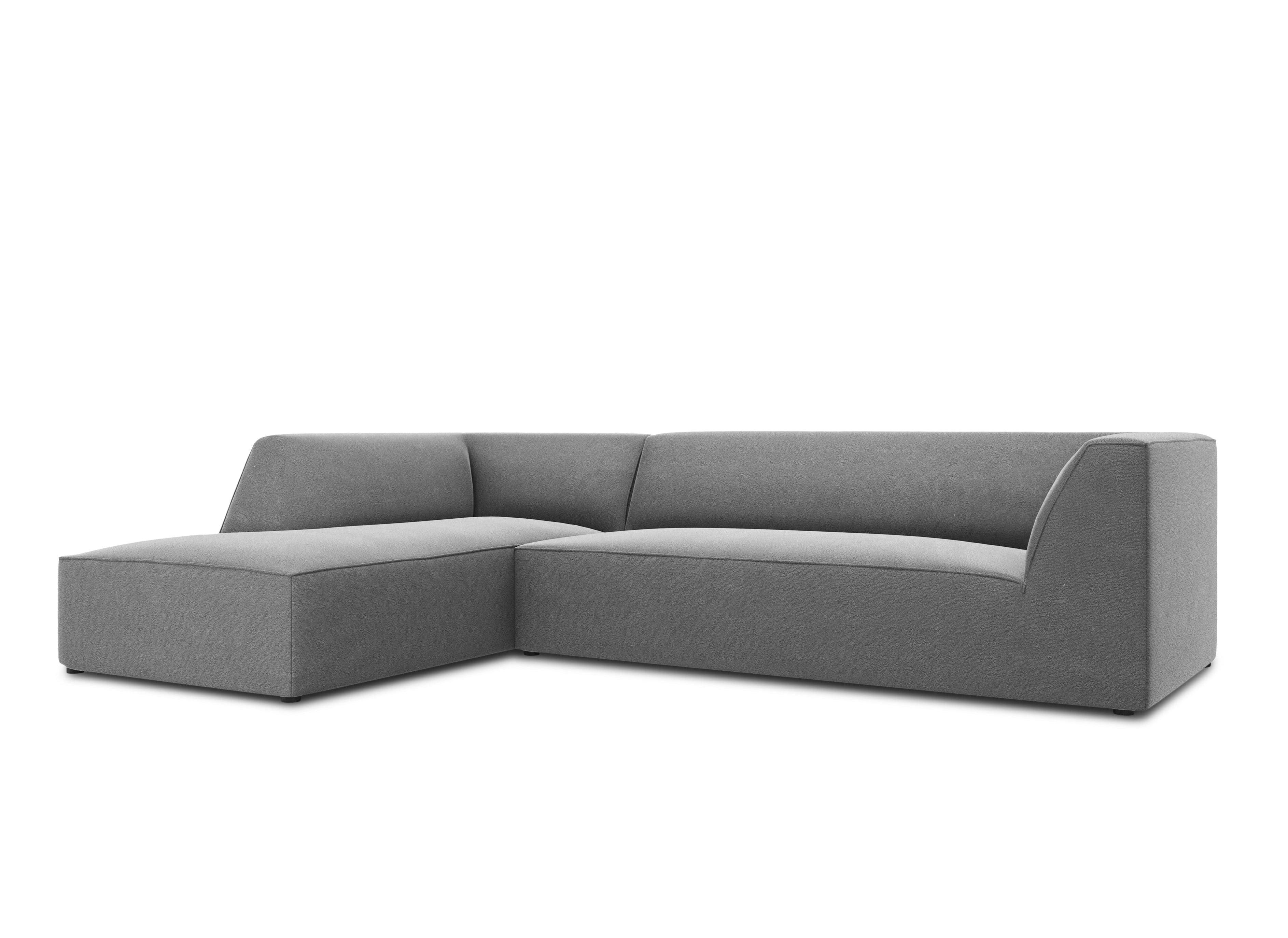 Narożnik aksamitny 4-osobowy lewostronny RUBY jasnoszary Micadoni    Eye on Design