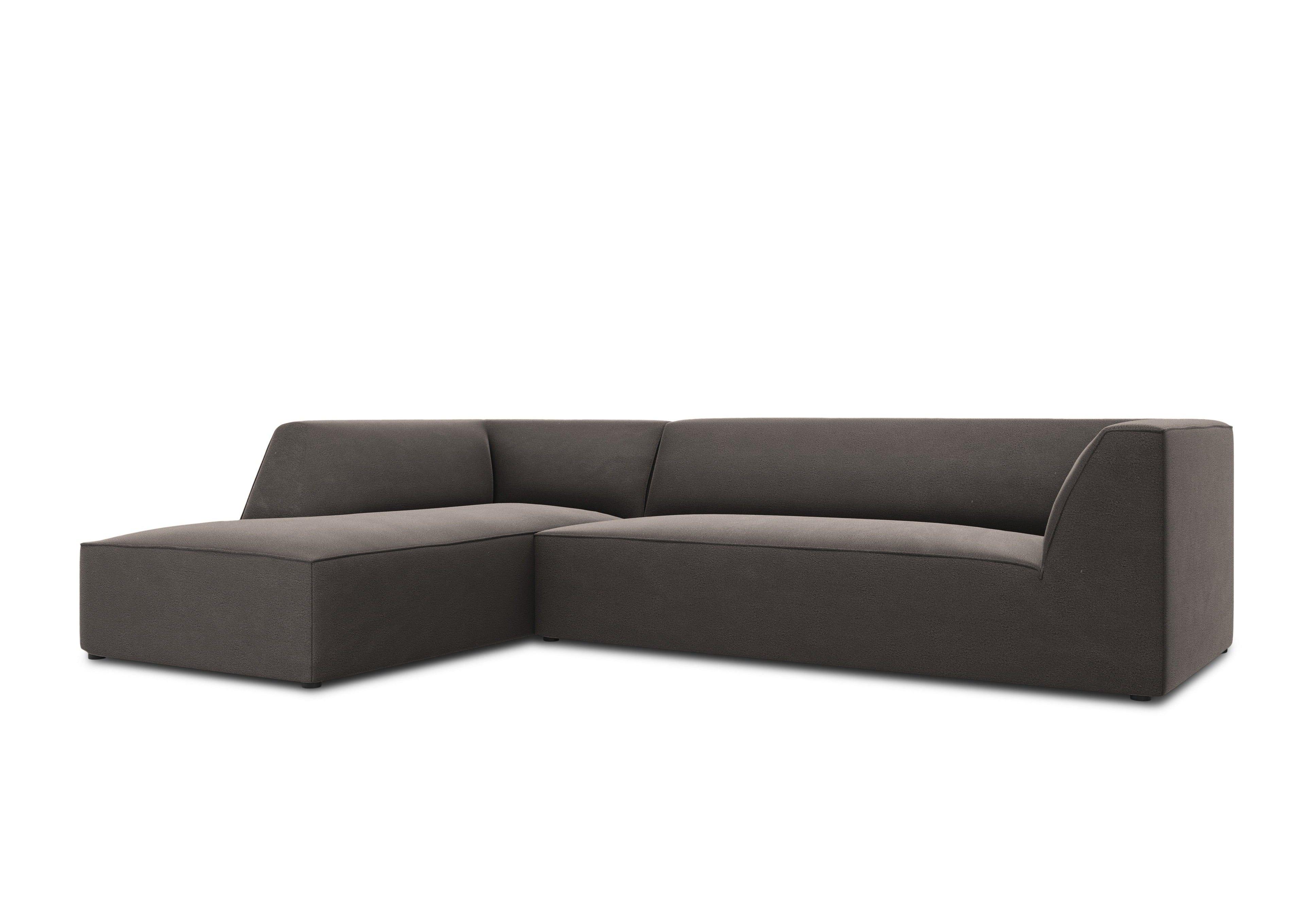 Narożnik aksamitny 4-osobowy lewostronny RUBY ciemnoszary Micadoni    Eye on Design
