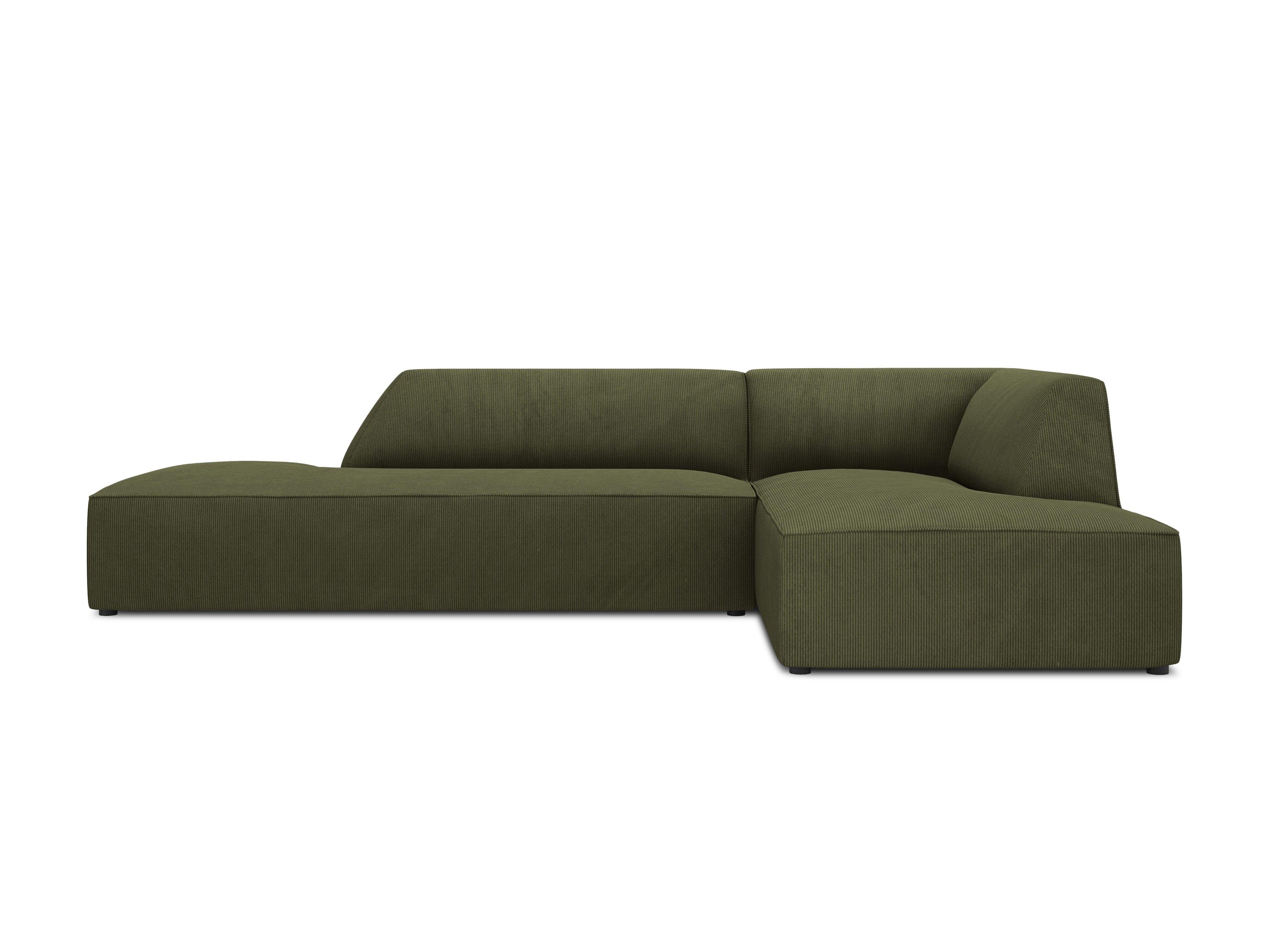 Sofa narożna sztruksowa prawostronny RUBY zielony Micadoni    Eye on Design