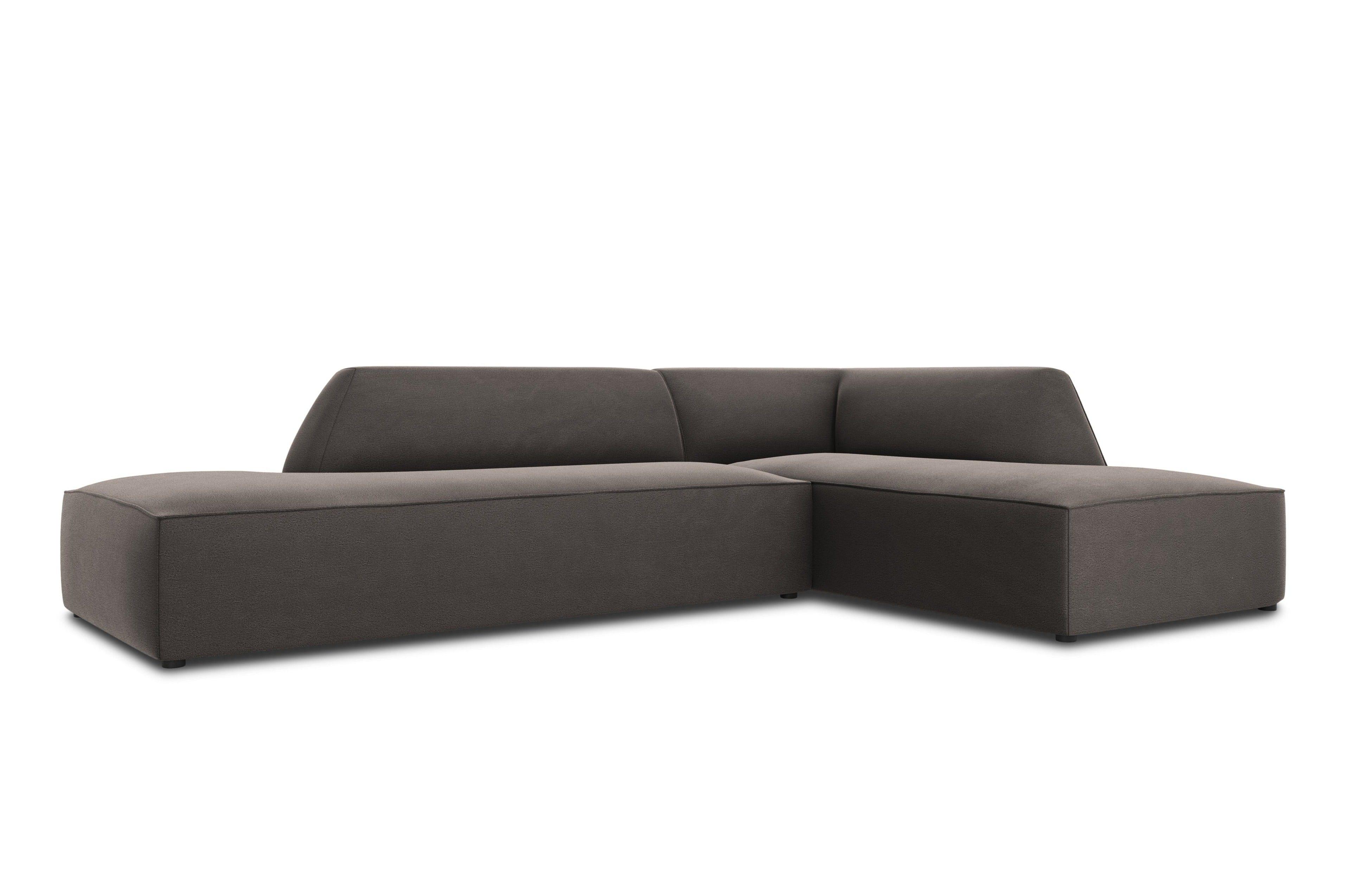 Sofa narożna aksamitna prawostronna RUBY ciemnoszary Micadoni    Eye on Design