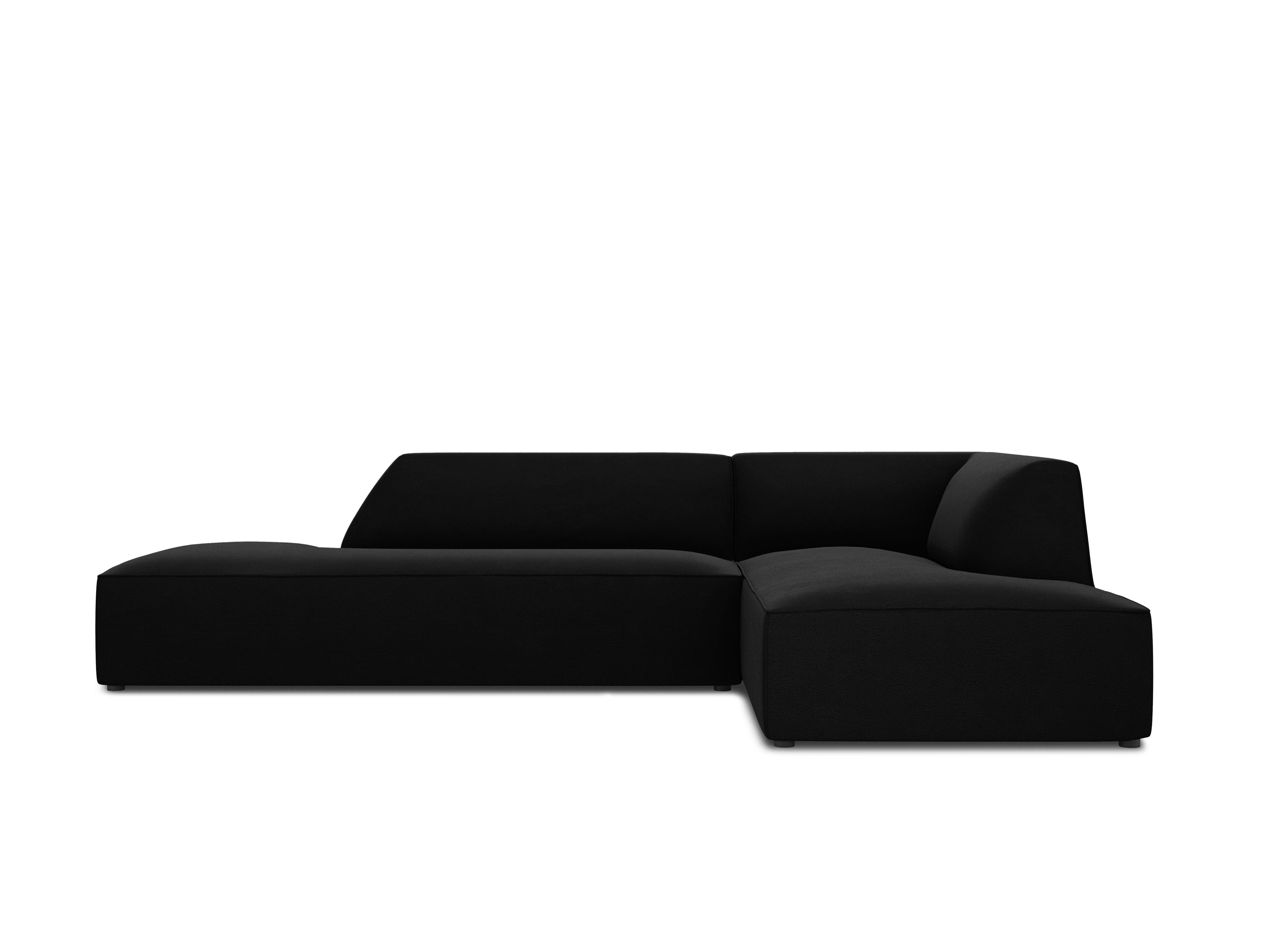 Sofa narożna aksamitna prawostronna RUBY czarny Micadoni    Eye on Design
