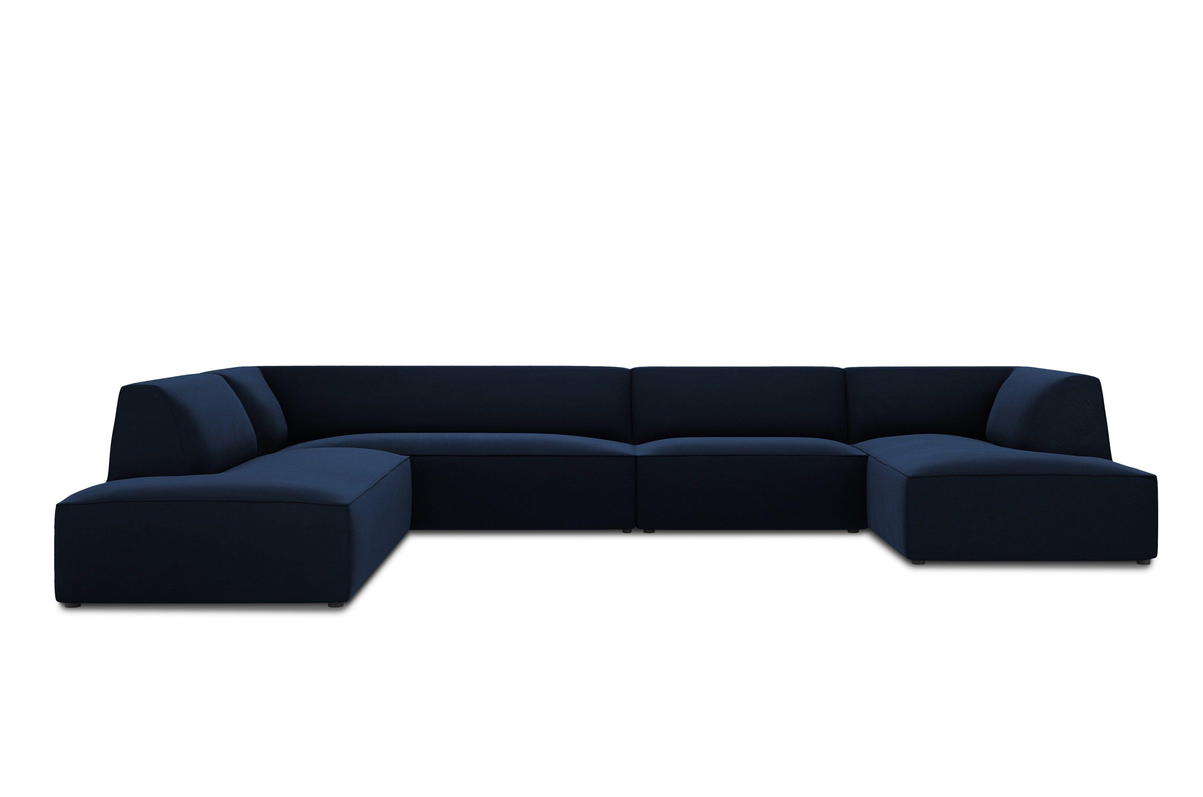 Narożnik w kształcie U aksamitny lewostronny RUBY królewski granat Micadoni    Eye on Design