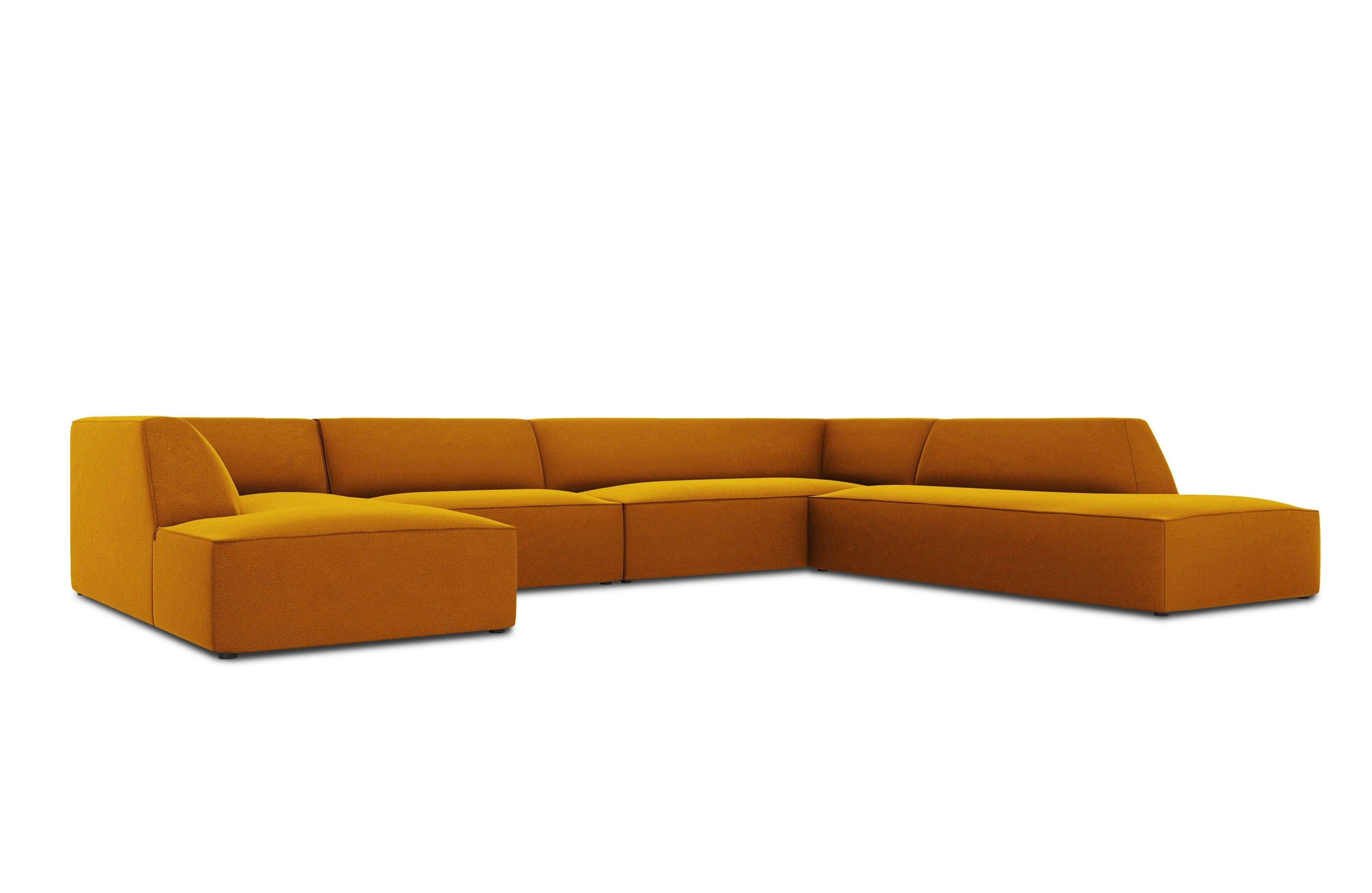 Narożnik w kształcie U aksamitny prawostronny RUBY żółty Micadoni    Eye on Design