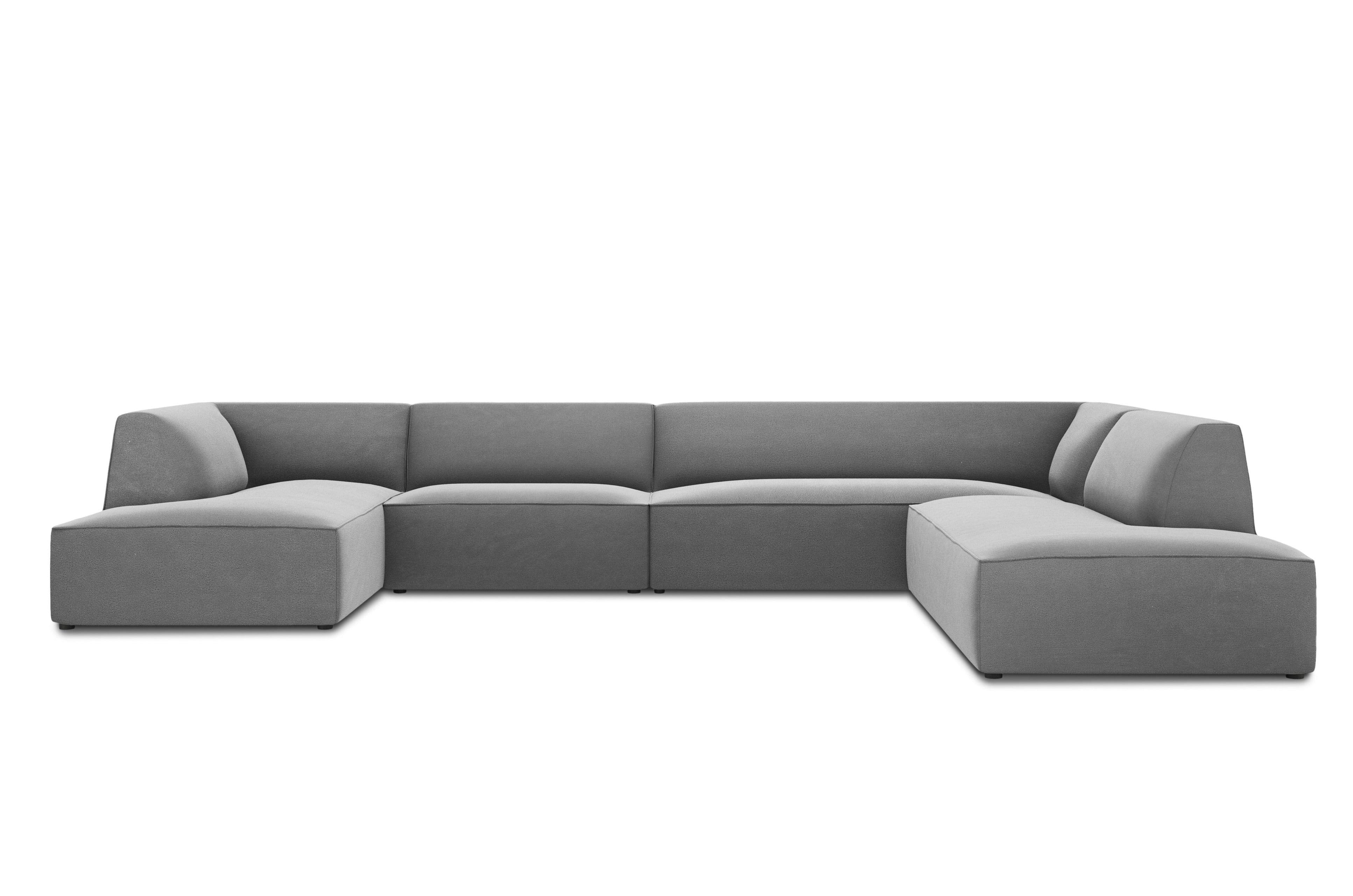 Narożnik w kształcie U aksamitny prawostronny RUBY szary Micadoni    Eye on Design