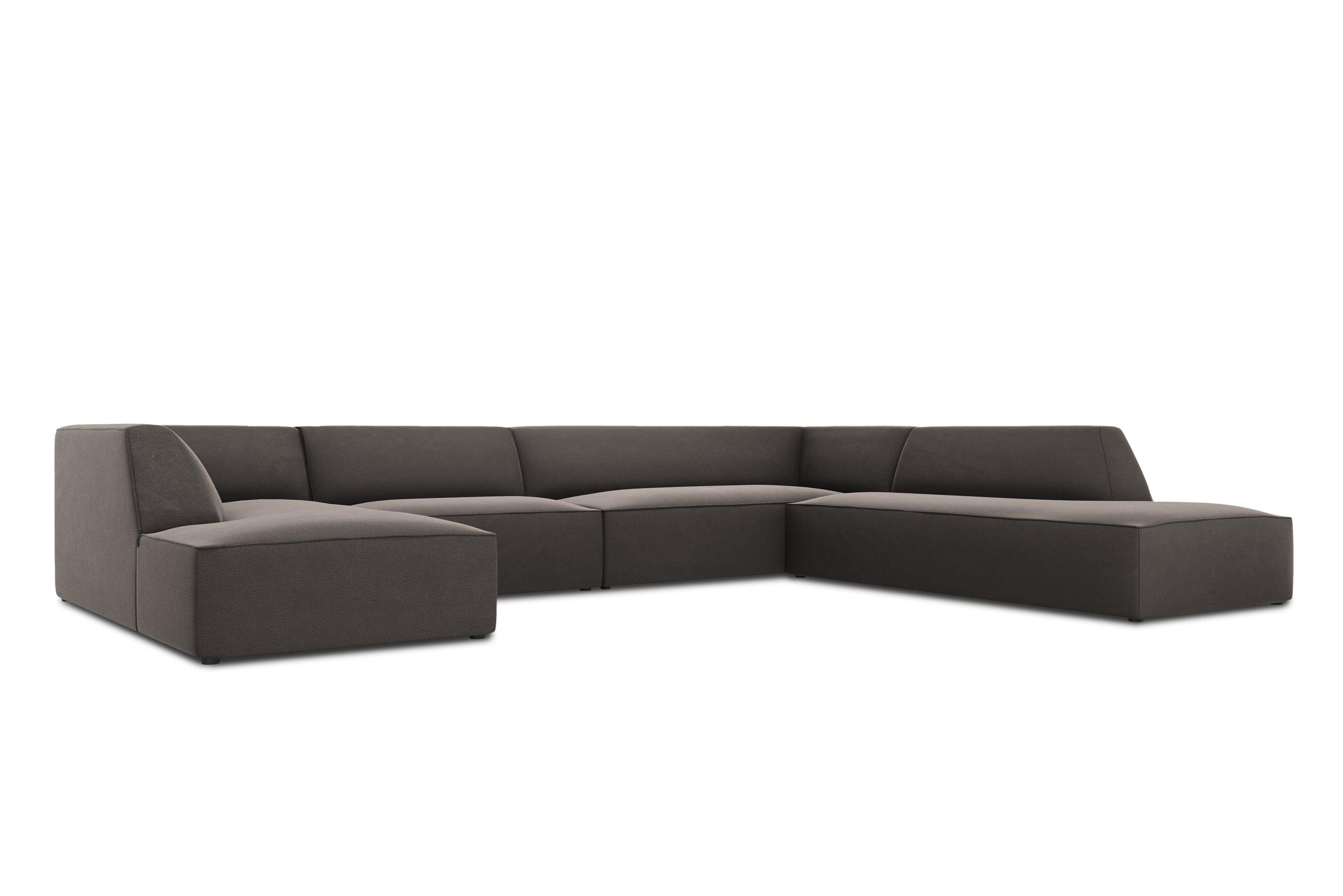 Narożnik w kształcie U aksamitny prawostronny RUBY ciemnoszary Micadoni    Eye on Design