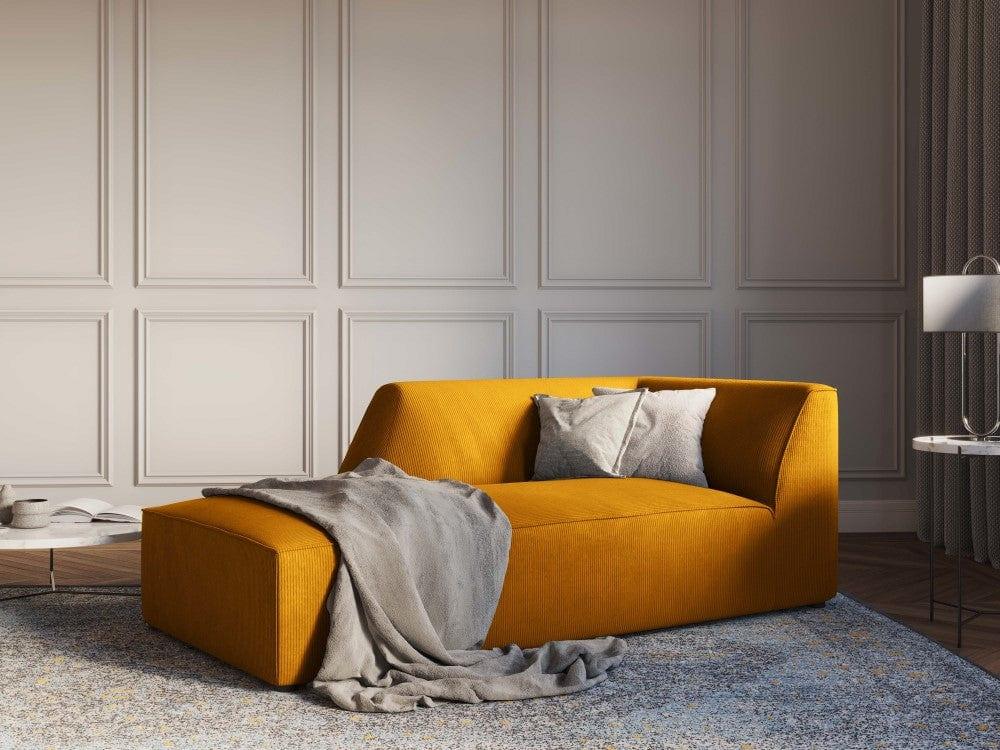 Szezlong sztruksowy lewostronny RUBY żółty Micadoni    Eye on Design