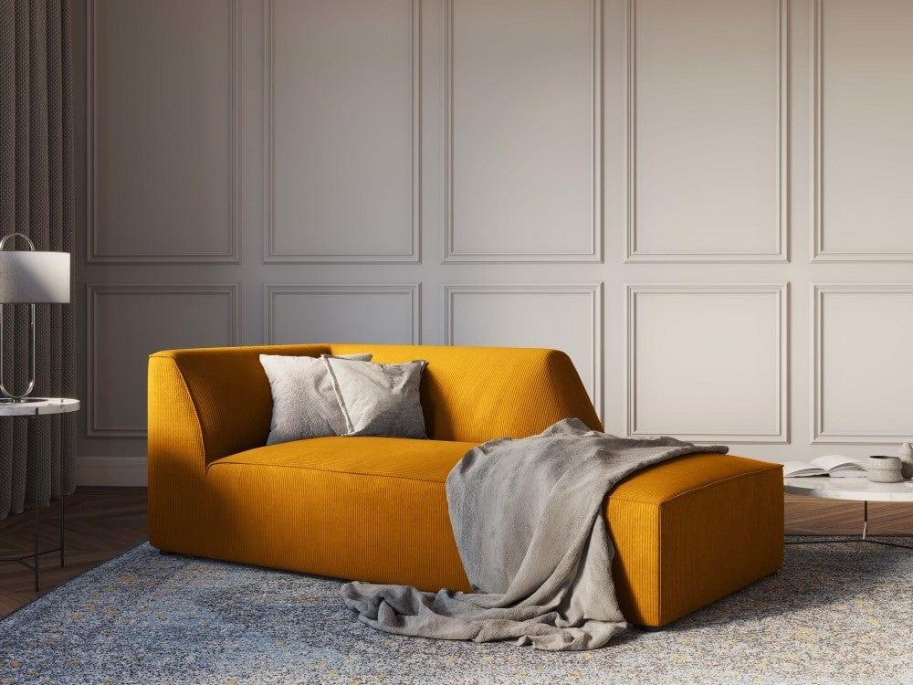 Szezlong sztruksowy prawostronny RUBY żółty Micadoni    Eye on Design