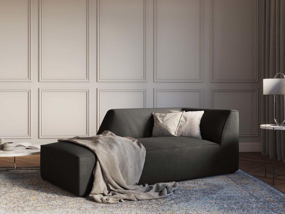 Szezlong sztruksowy lewostronny RUBY ciemnoszary Micadoni    Eye on Design