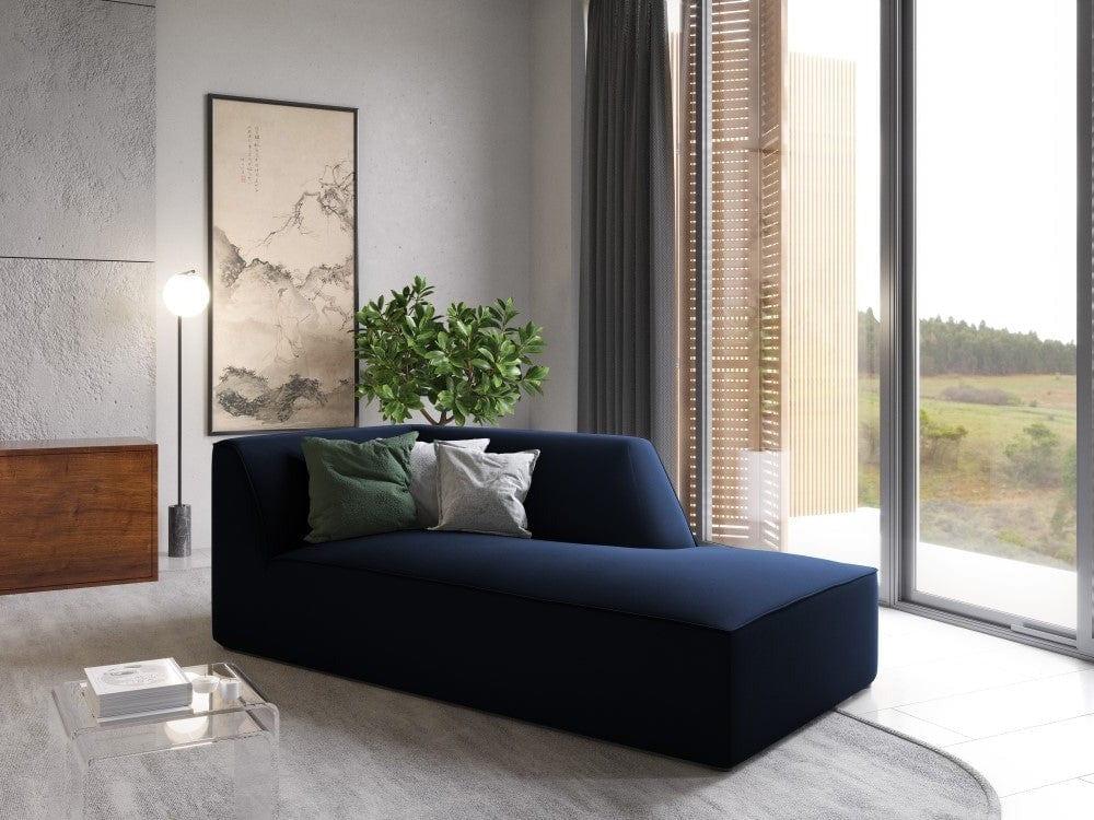 Szezlong aksamitny prawostronny RUBY granat królewski Micadoni    Eye on Design