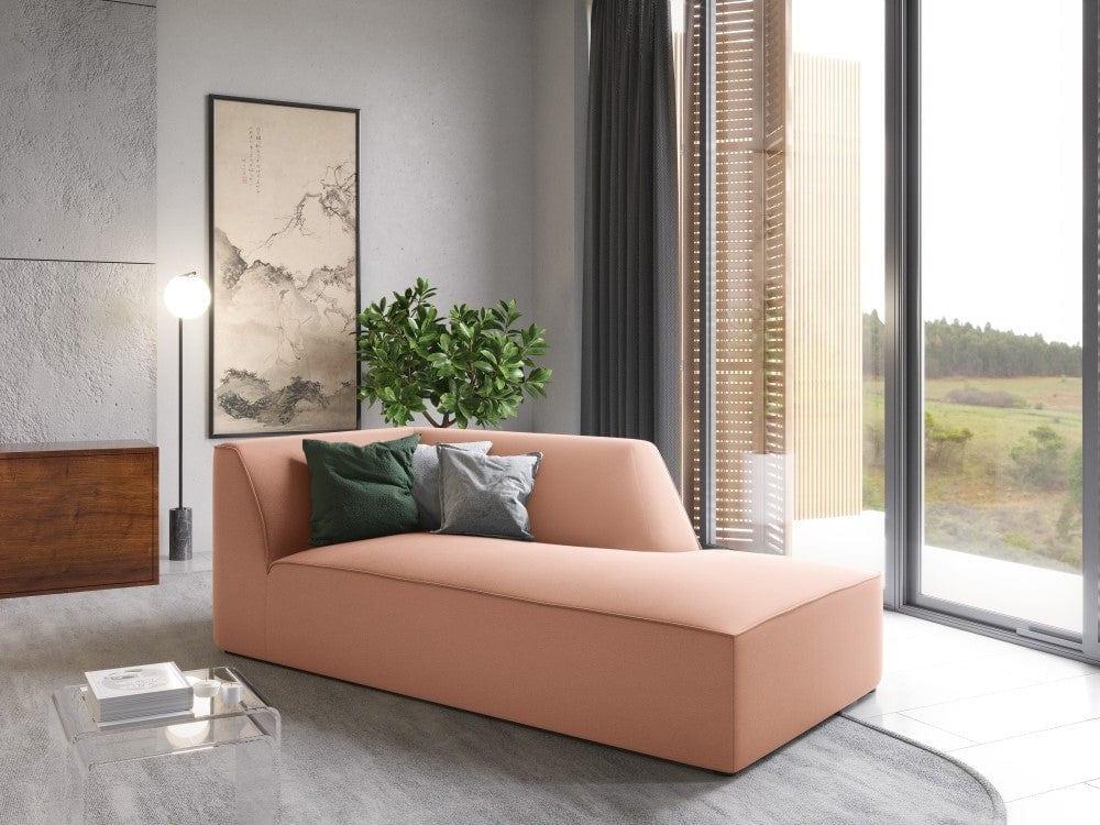 Szezlong aksamitny prawostronny RUBY łososiowy Micadoni    Eye on Design