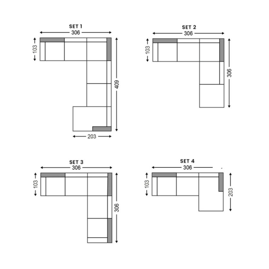 Narożnik lewostronny STUDY - kolor do wyboru Nordic Line    Eye on Design