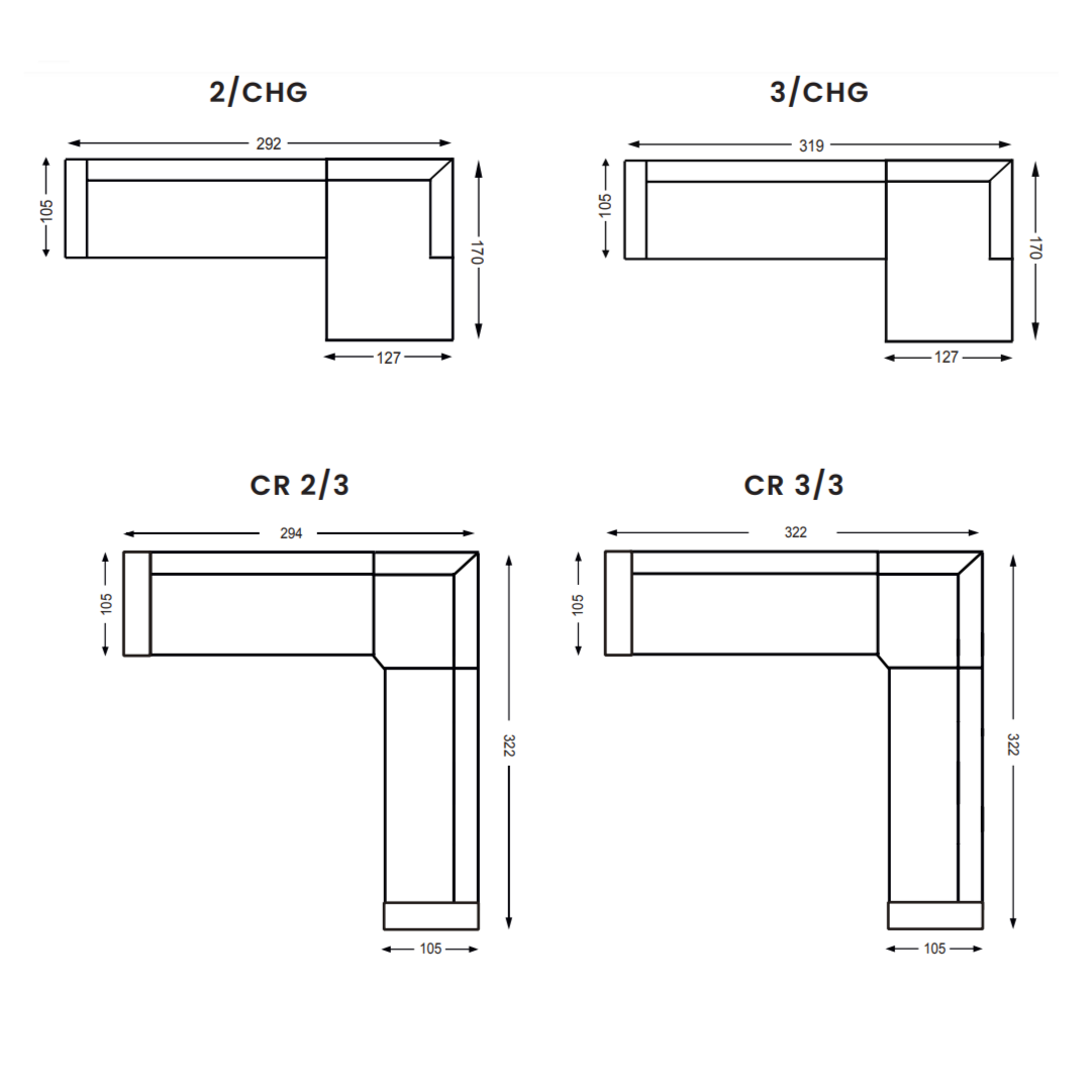 Narożnik prawostronny MICHELLE - rozmiar i kolor do wyboru Nordic Line    Eye on Design