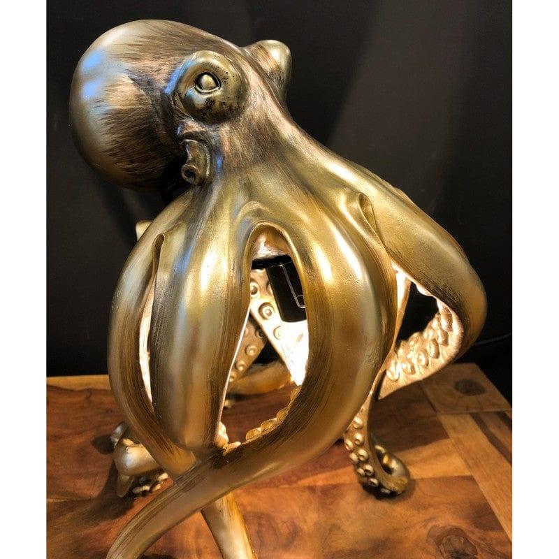 Lampa stołowa złota w kształcie ośmiornicy Kare Design    Eye on Design