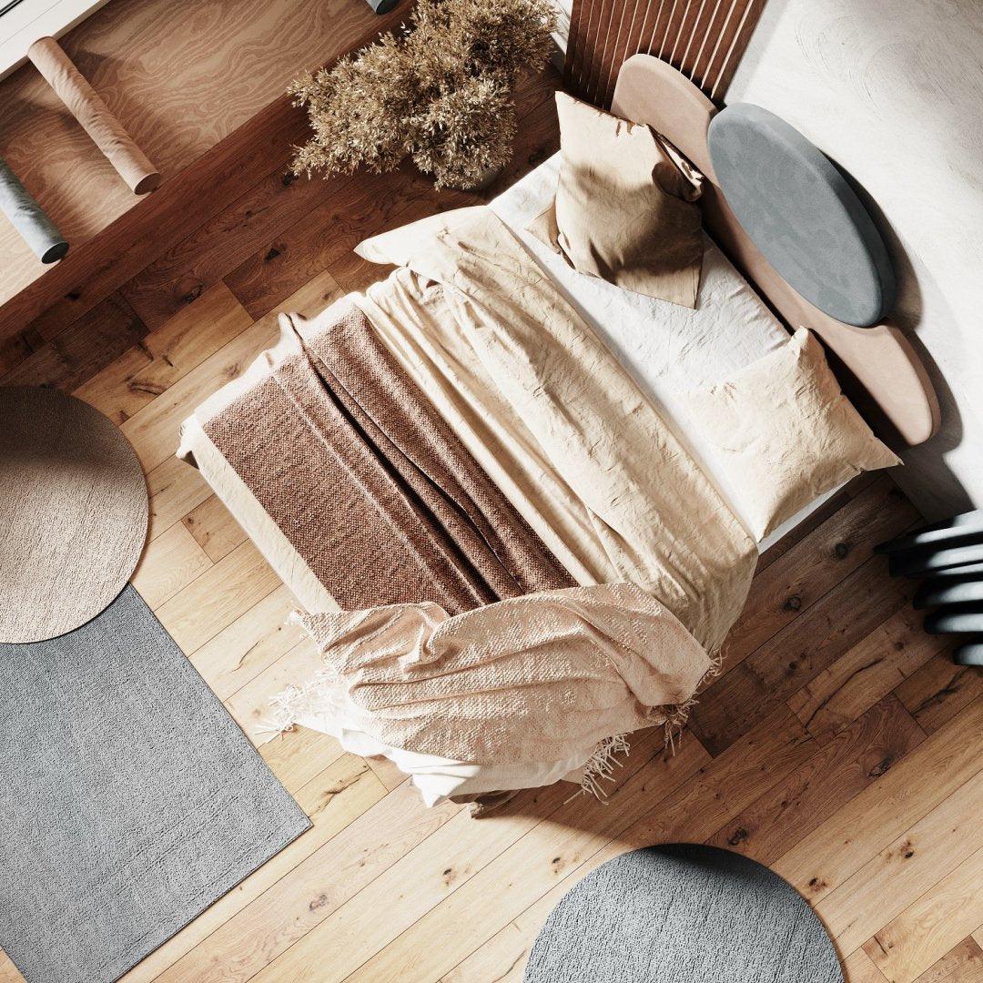 Łóżko tapicerowane SUNSET beżowy z szarym [brak w cenniku] Happy Barok    Eye on Design