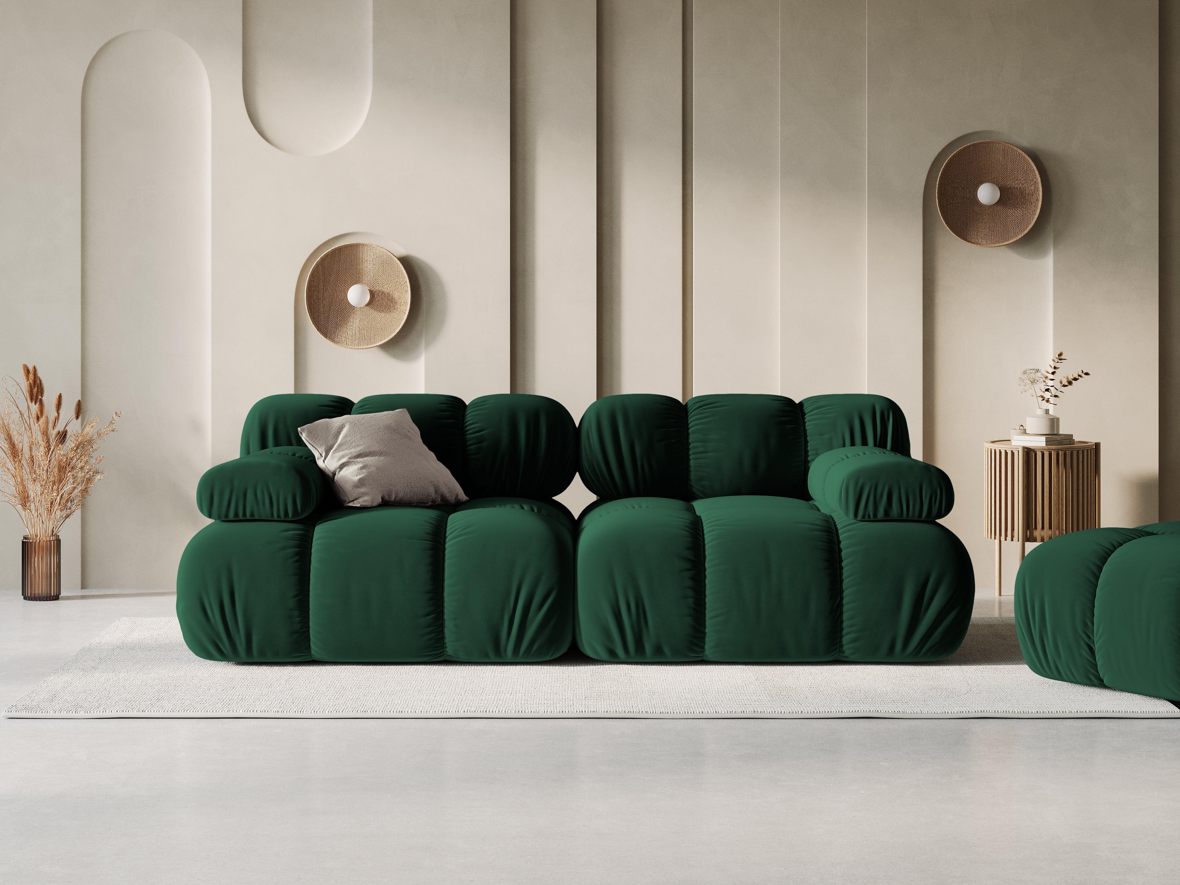 Sofa aksamitna 2-osobowa TROPEA butelkowa zieleń Milo Casa    Eye on Design