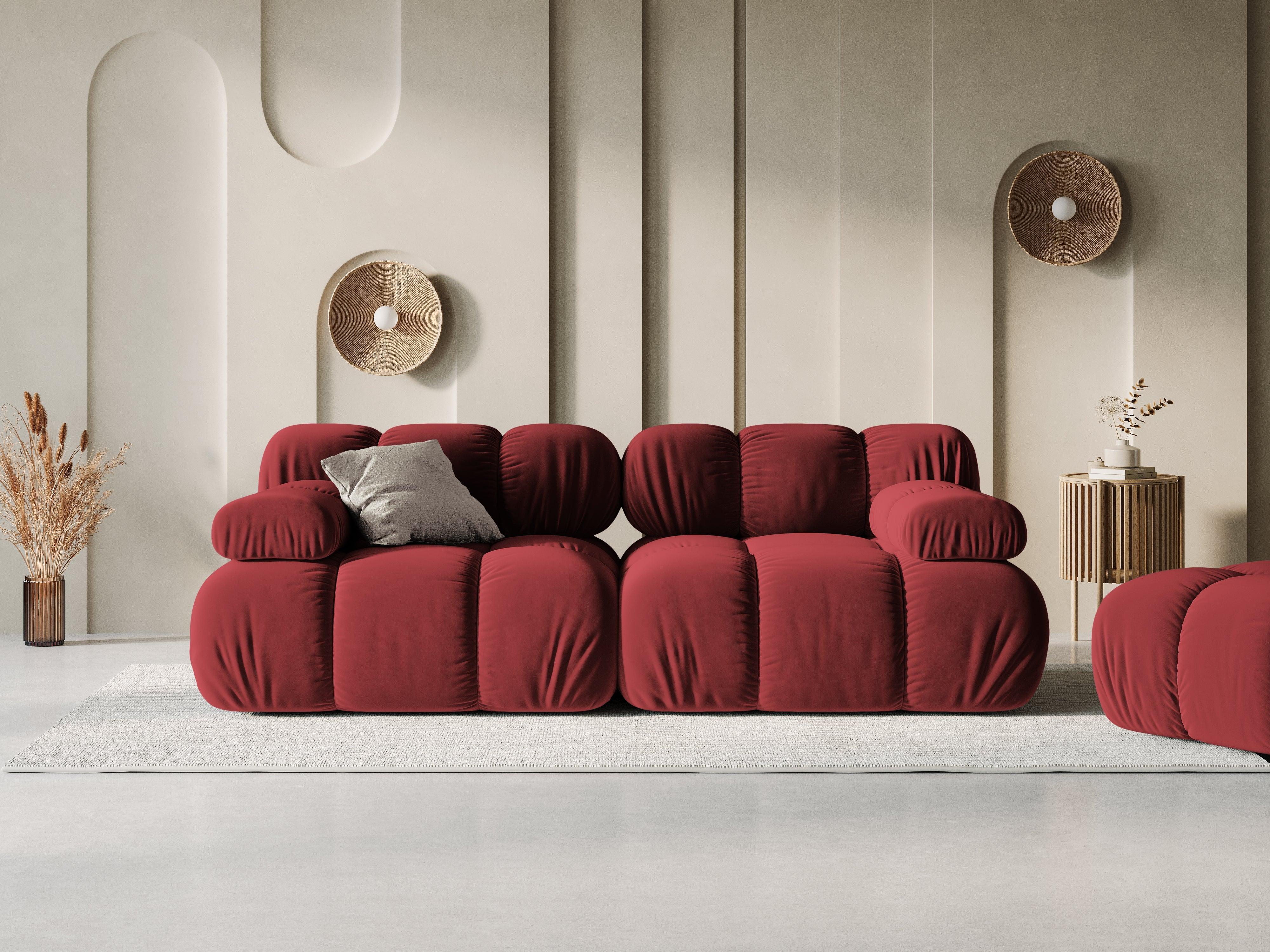 Sofa aksamitna 2-osobowa TROPEA rubinowy Milo Casa    Eye on Design